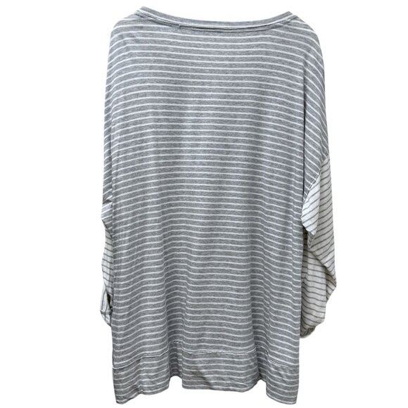 Calvin Klein Performance Womens Top Gray Stripe Tee Plus Size 3X Tunic Tee NWT - Picture 5 of 10